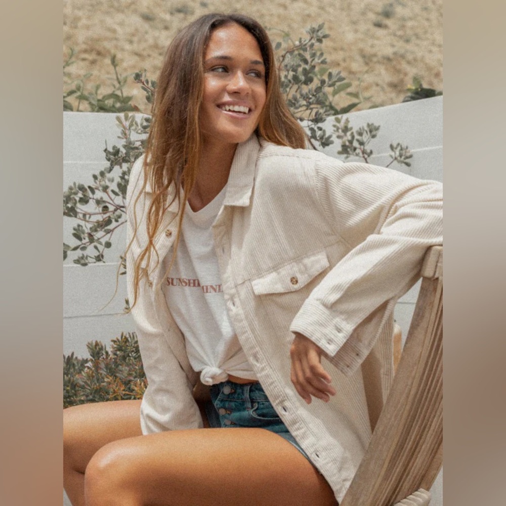 Roxy Let It Go Corduroy Button Up  Jacket